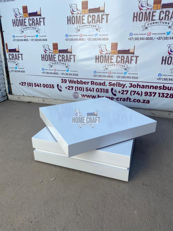 Square Spinning Coffee Table (White)