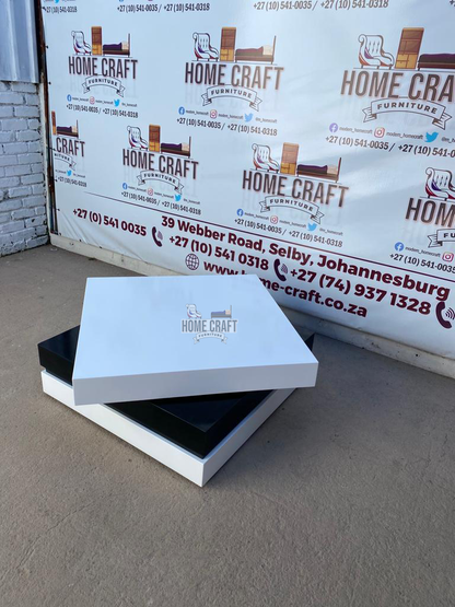 Jarita-100 | Square Spinning Coffee Table (White)