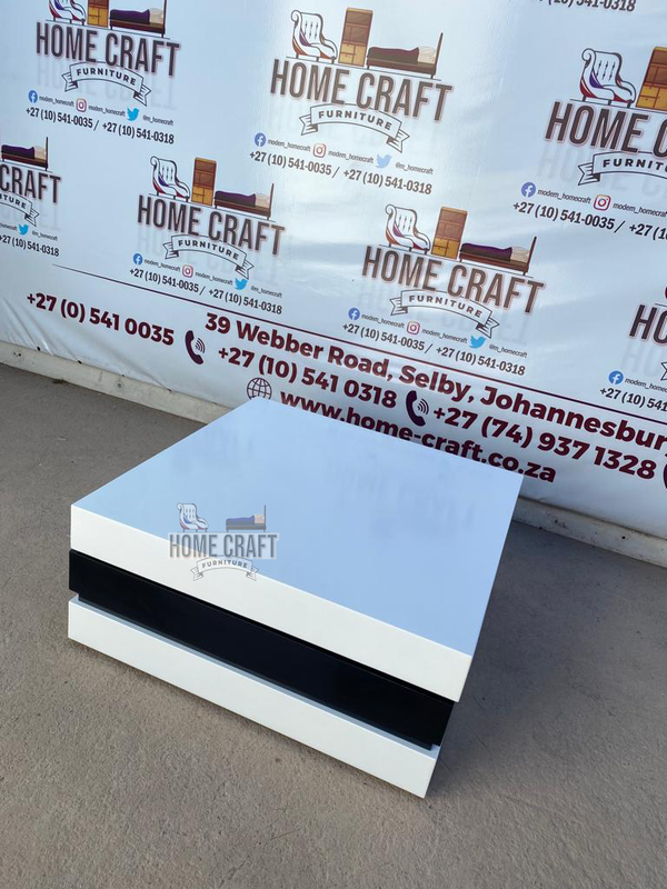 Jarita-100 | Square Spinning Coffee Table (White)