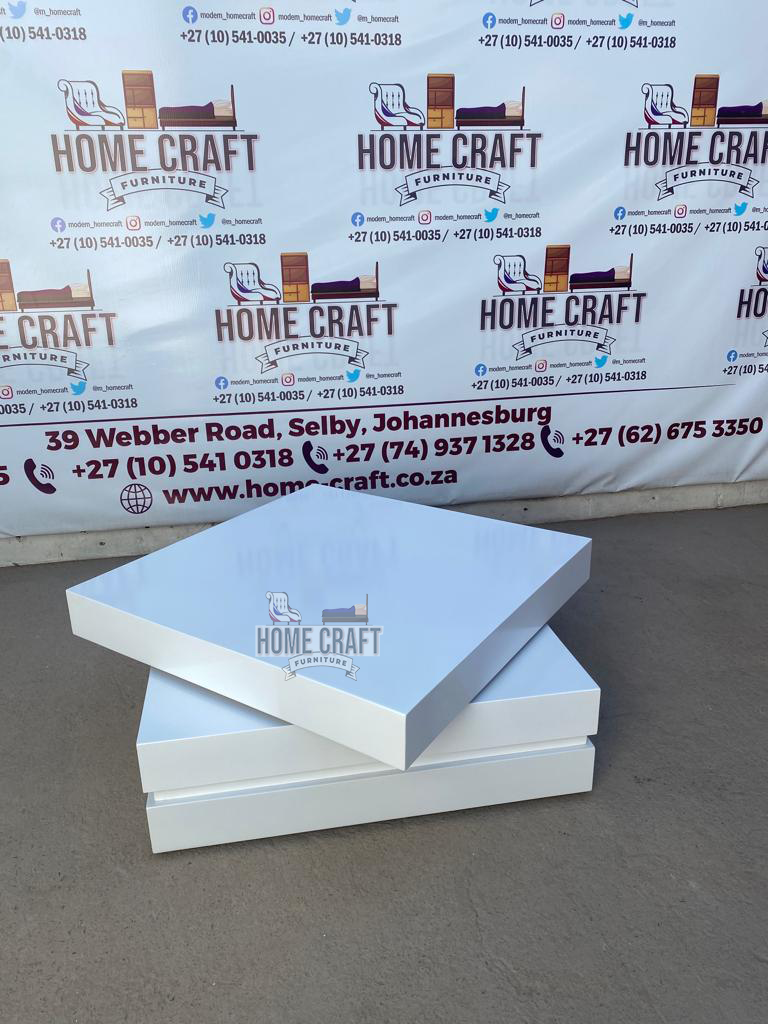 Square Spinning Coffee Table (White)