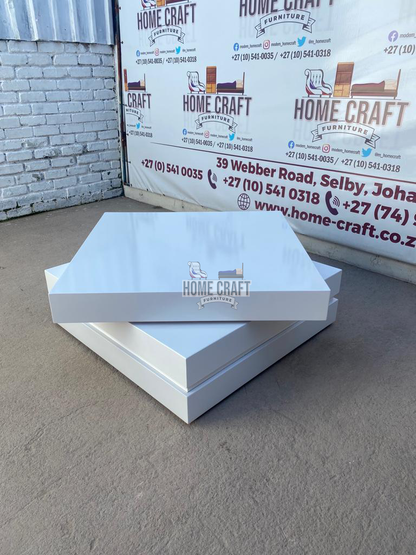 Square Spinning Coffee Table (White)