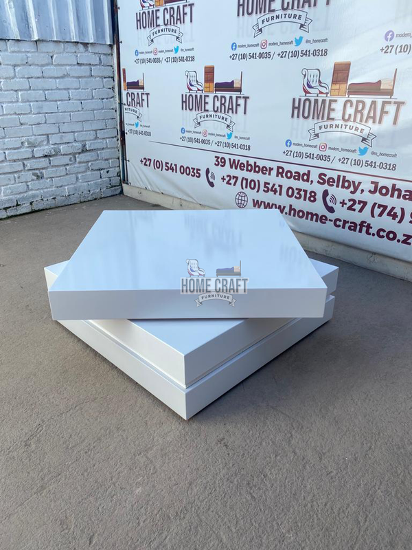 Square Spinning Coffee Table (White)