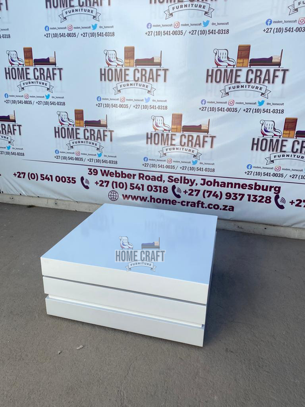 Square Spinning Coffee Table (White)