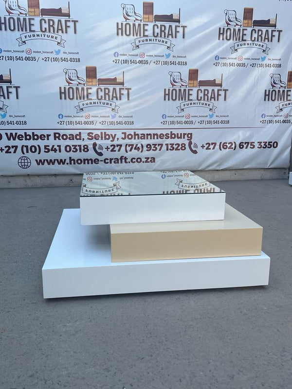 Zoe 3 Tier Coffee Table With Mirror Top