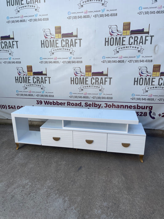 Left Sub Hoover Tv Stand - Half Moon Handles