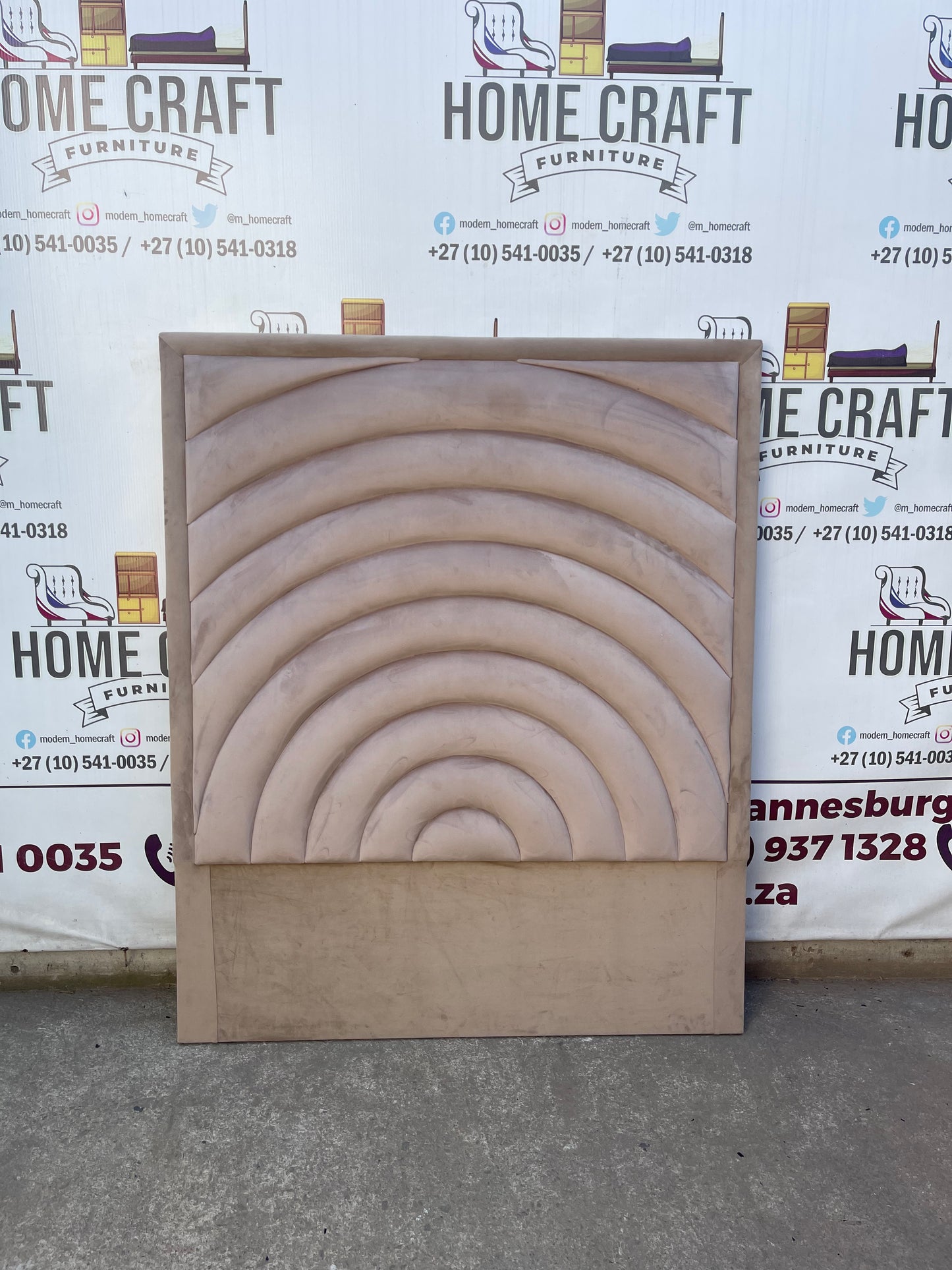 Double Headboard With Curved Panels