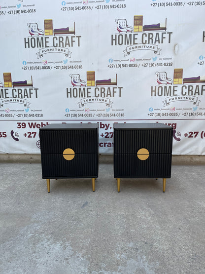 2 Drawer Pedestals With Moon Handles