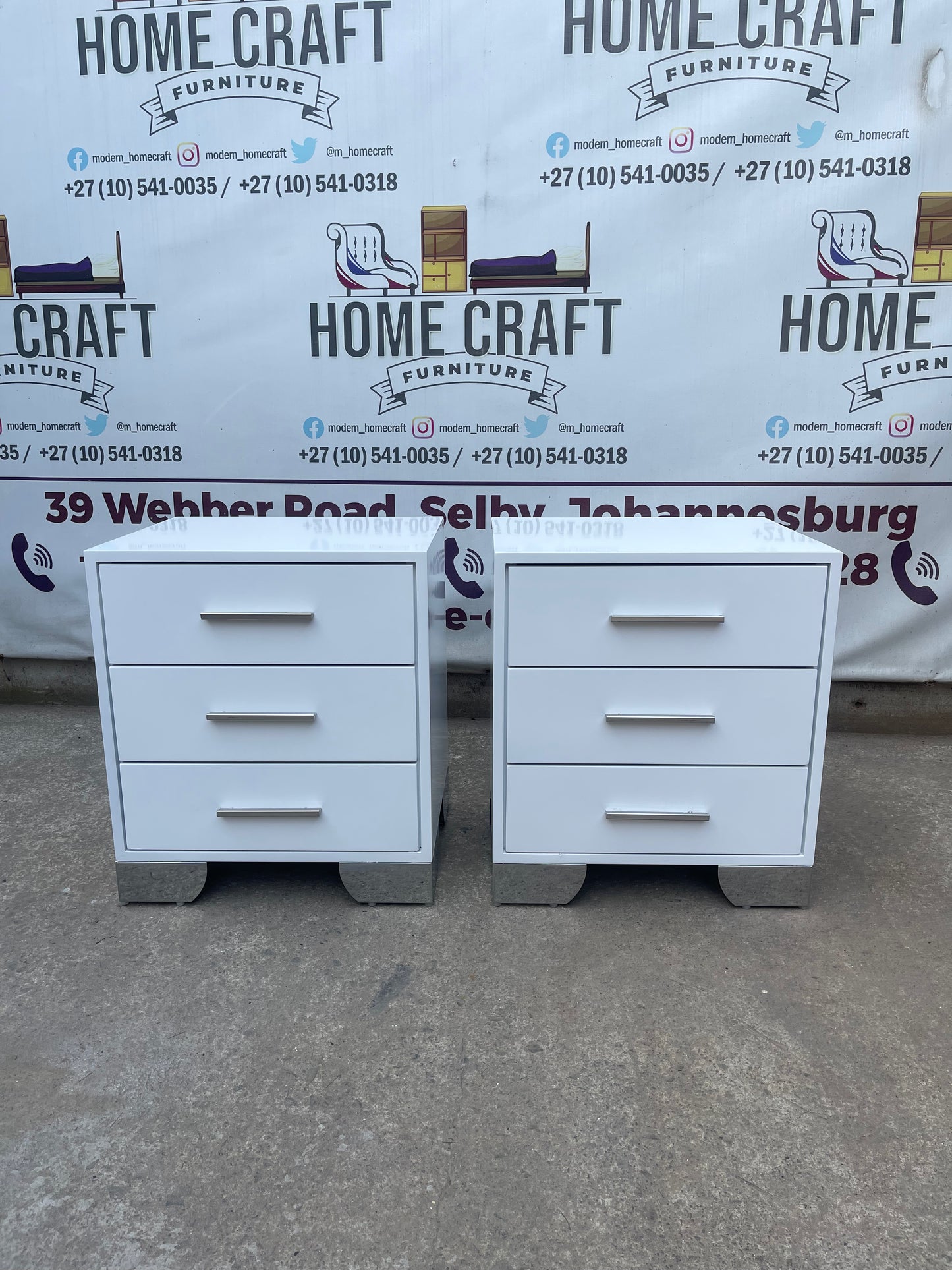 Lesego 3 Drawer Pedestals With Solid Handles