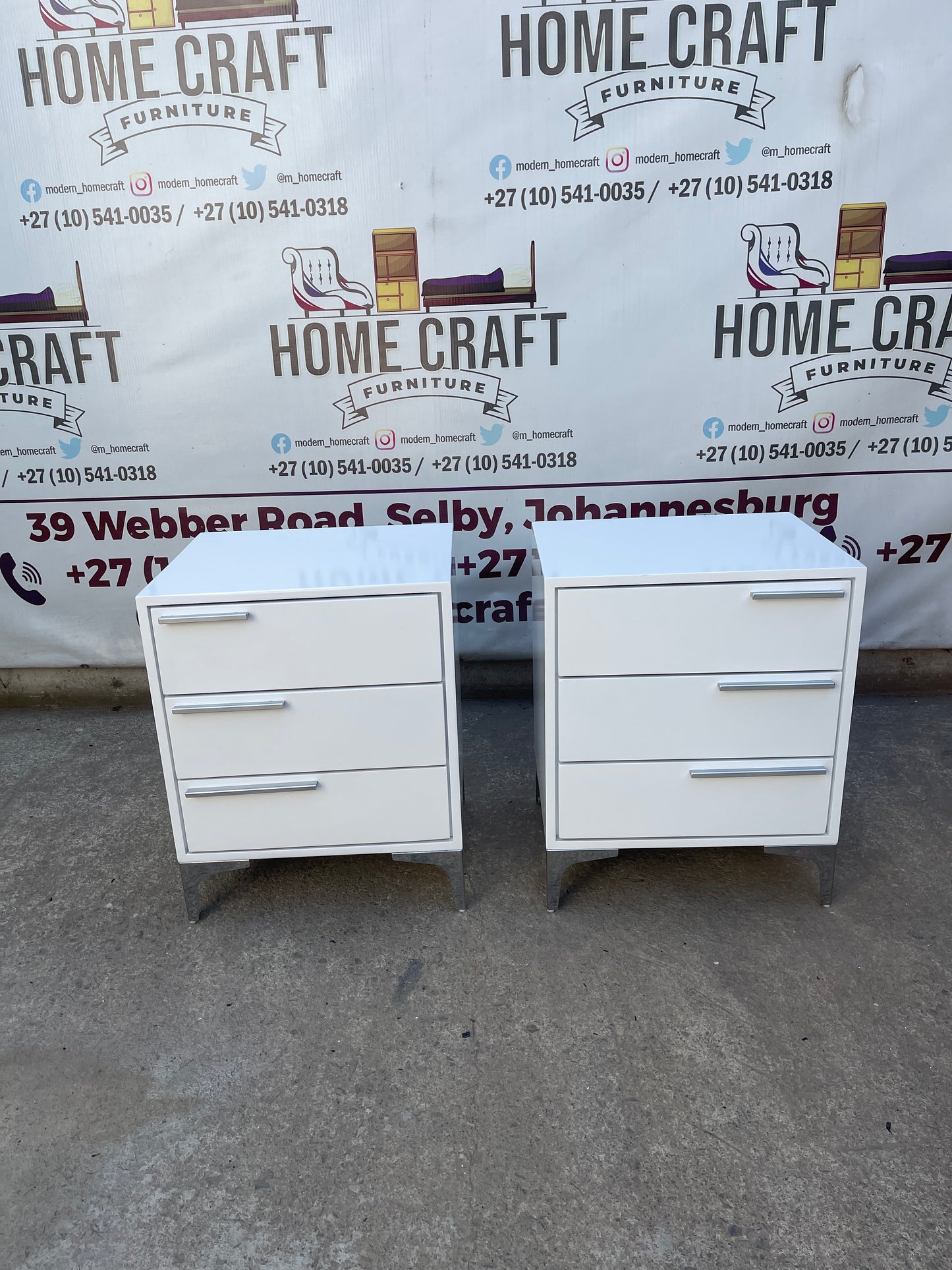 3 Drawer Pedestals With Solid Handles (Different Sizes)