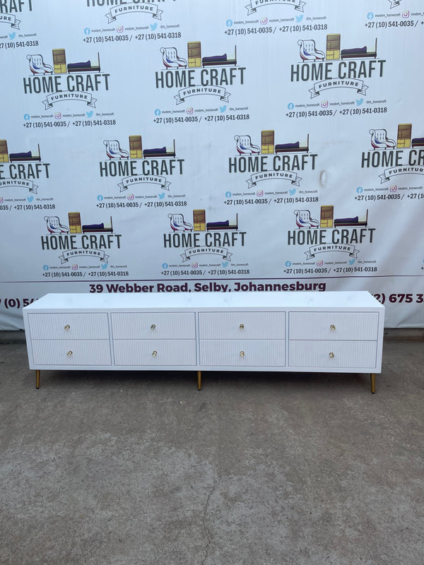 8 Drawer Tv Stand (With Lines Design)