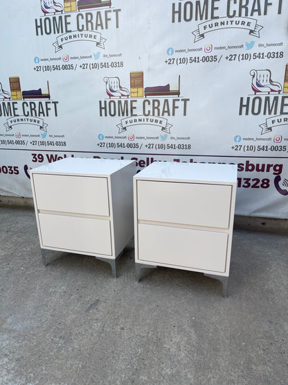 2 Drawer Pedestals x 2 With Silver Legs