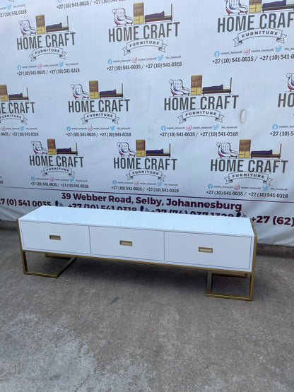 Palesa 3 Drawer Tv Stand With Gold Frame