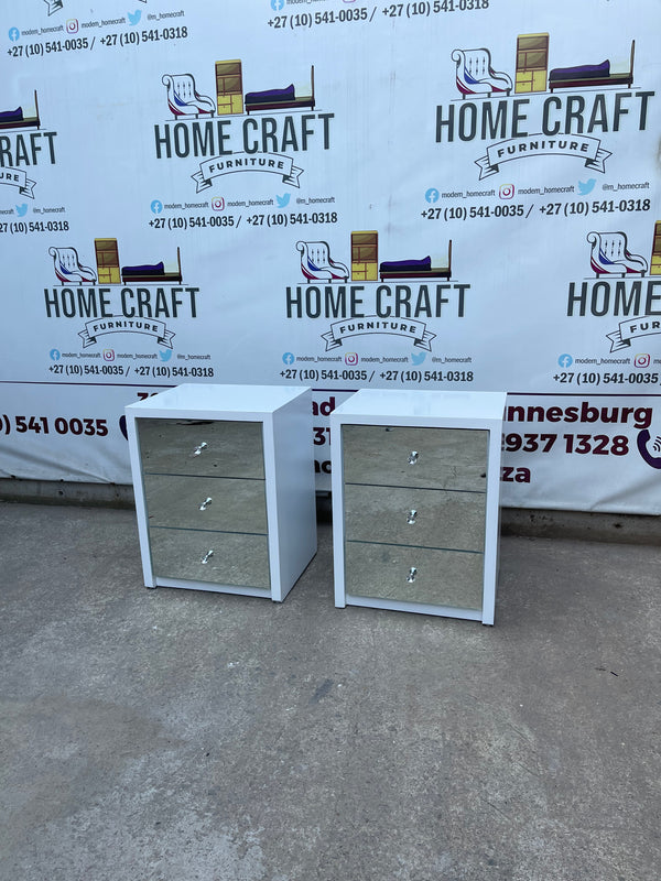 Rose - 3 Drawer Pedestals x 2 With Mirror Faces