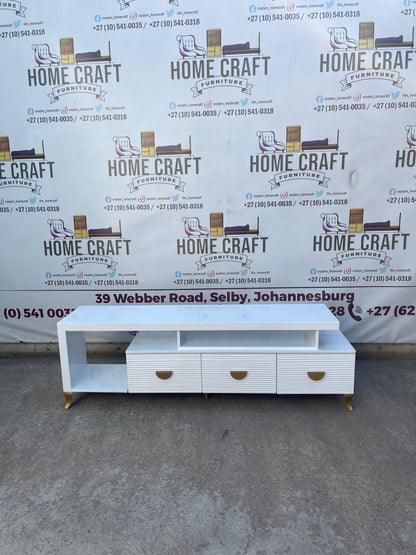 Left Sub Hoover Tv Stand - Half Moon Handles