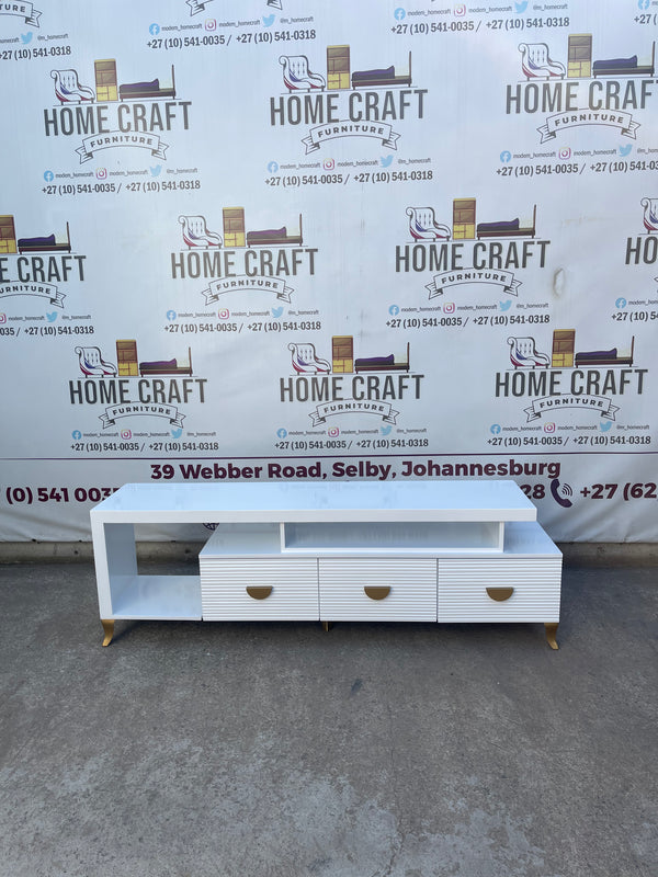 Left Sub Hoover Tv Stand - Half Moon Handles