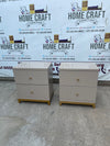 2 Drawer Pedestals With Lines & Pine Legs
