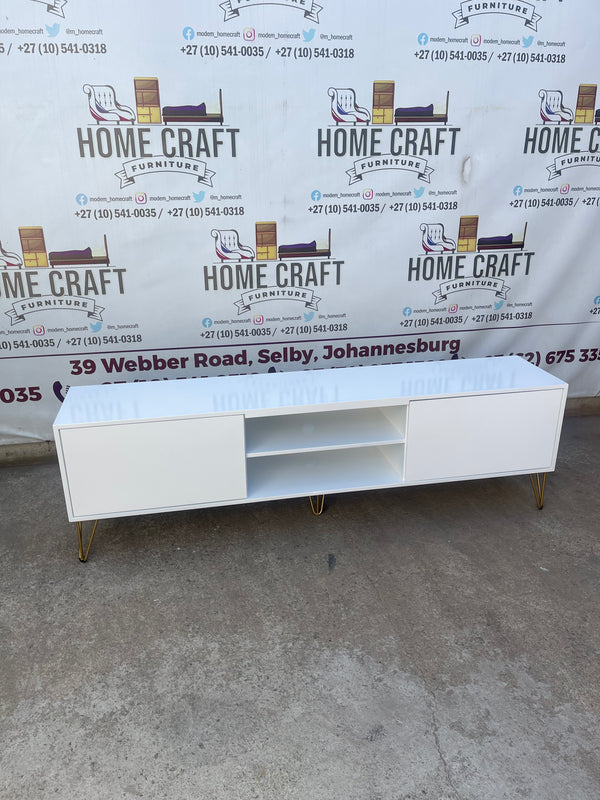 2 Door Tv Stand With Centre Shelf