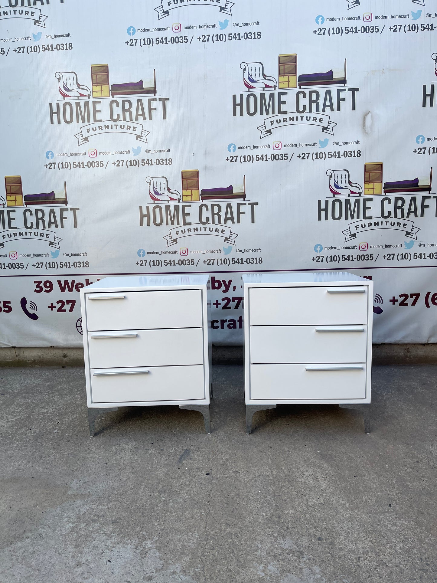 3 Drawer Pedestals With Solid Handles (Different Sizes)