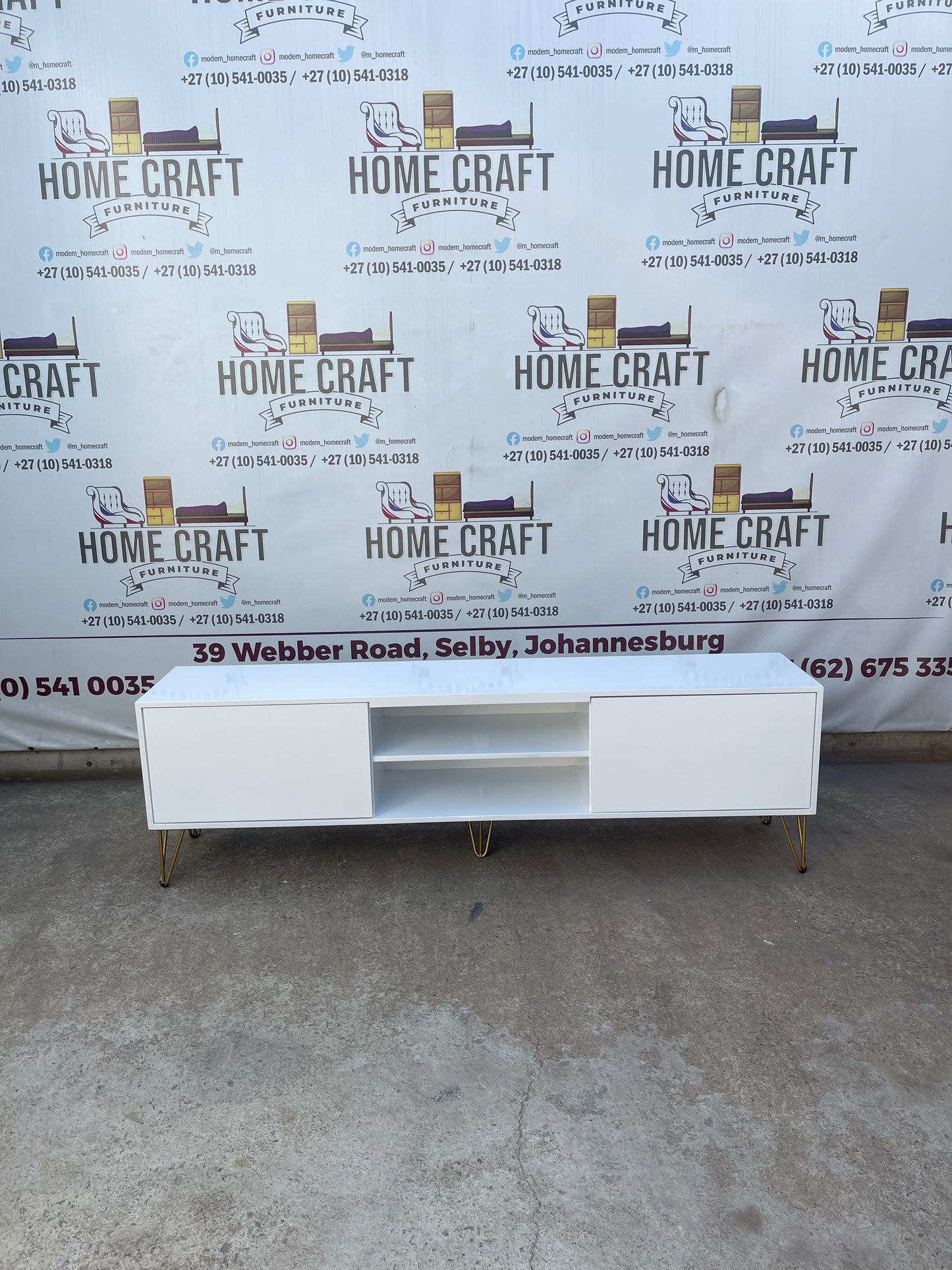 2 Door Tv Stand With Centre Shelf
