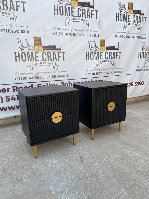 2 Drawer Pedestals With Moon Handles