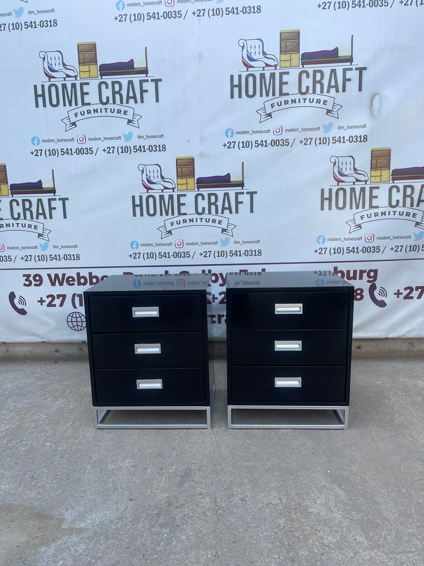 3 Drawer Pedestals With Centre Hole Handles