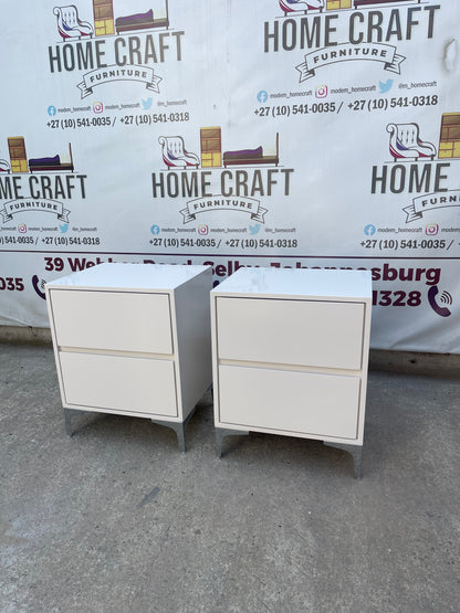 2 Drawer Pedestals x 2 With Silver Legs