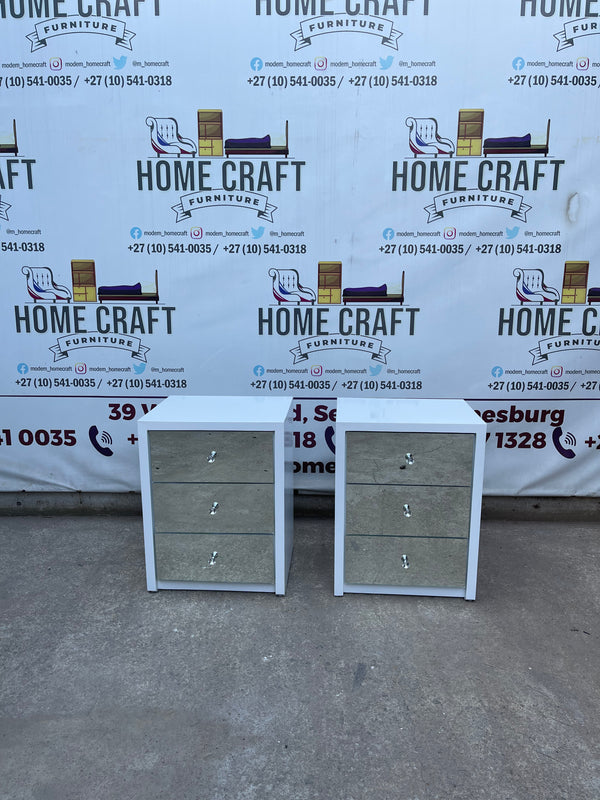 Rose - 3 Drawer Pedestals x 2 With Mirror Faces