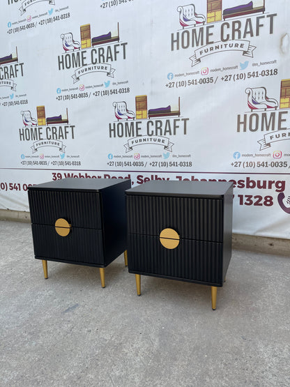 2 Drawer Pedestals With Moon Handles