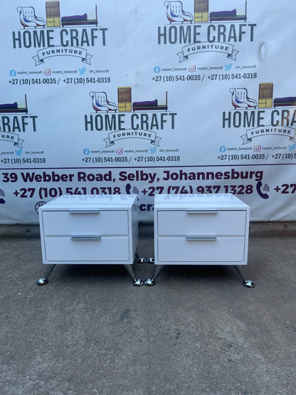 2 Drawer Pedestals With Flat Handles & Legs