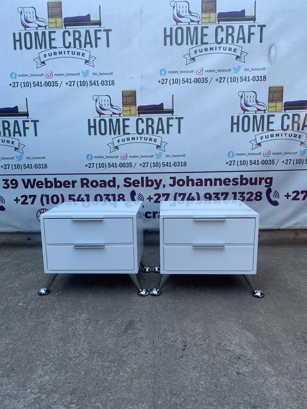 2 Drawer Pedestals With Flat Handles & Legs