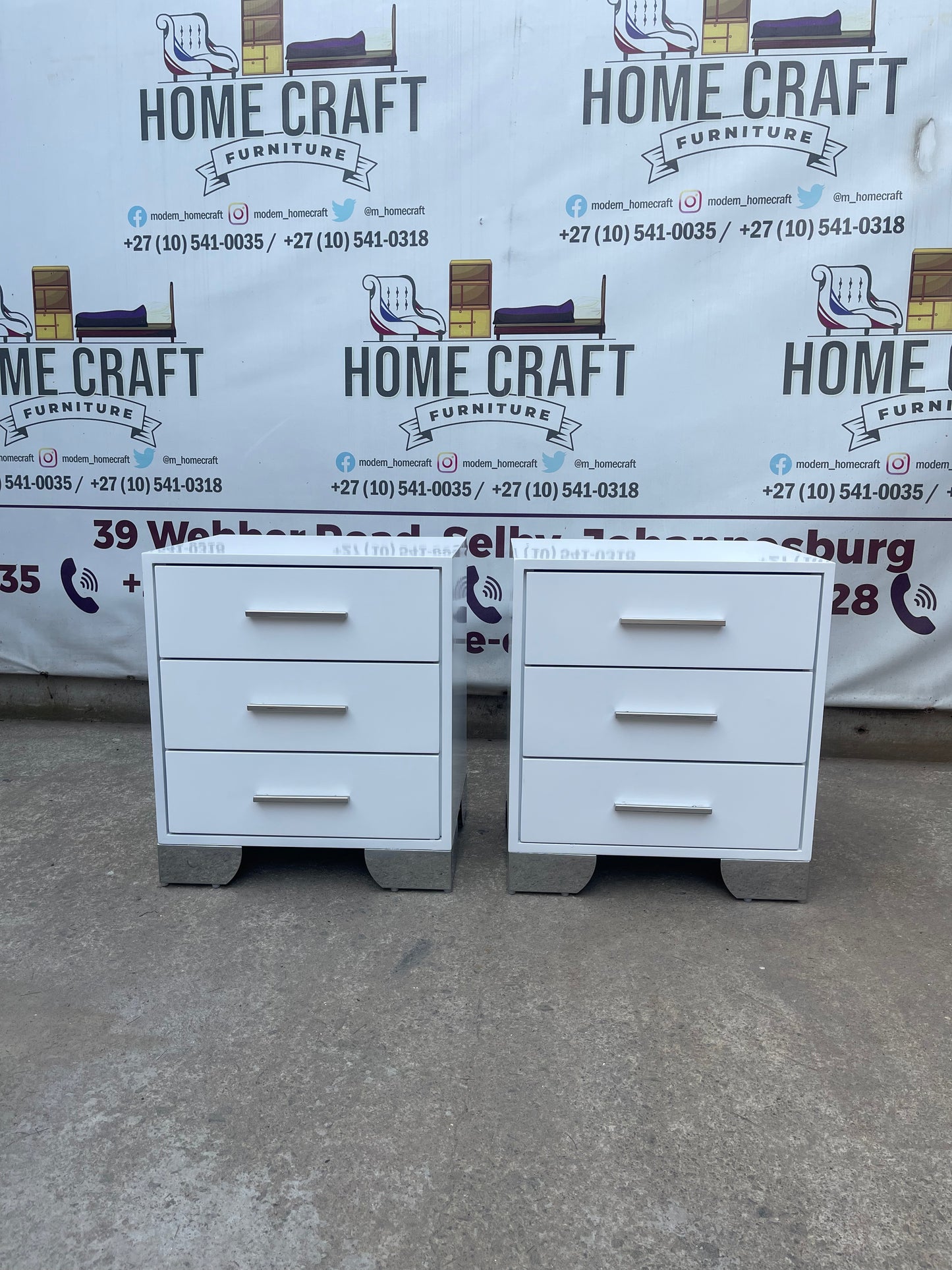 Lesego 3 Drawer Pedestals With Solid Handles