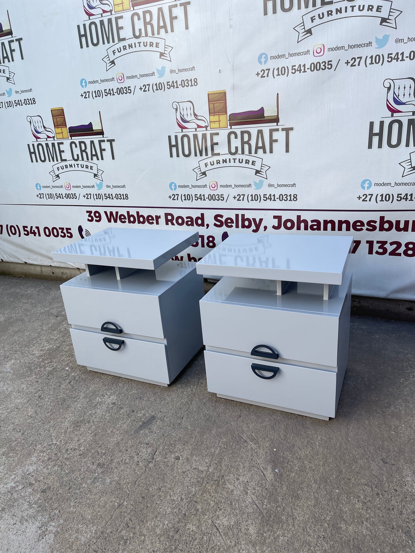 Wood Veranda 2 Drawer Pedestals With Moon Handles