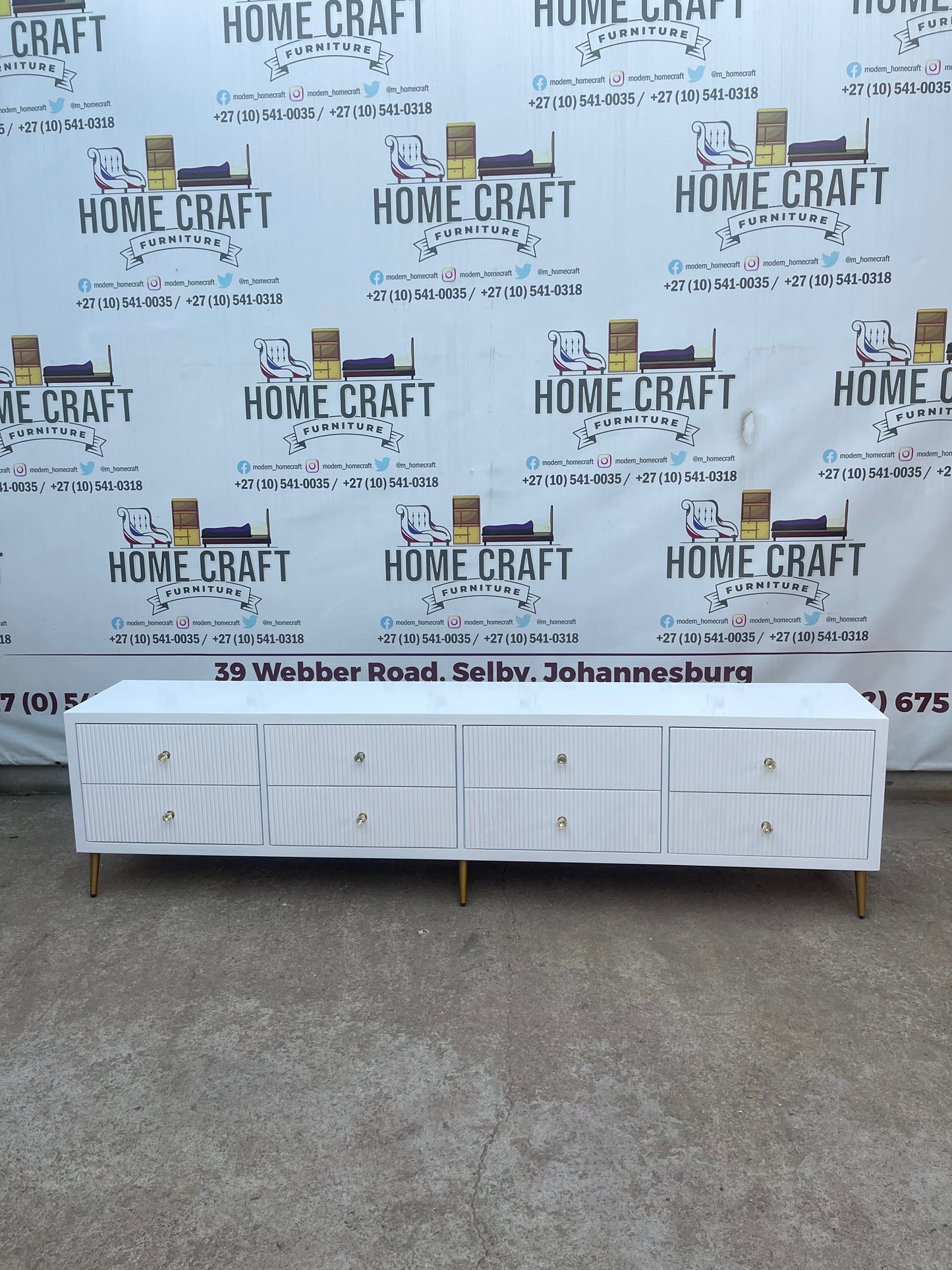 8 Drawer Tv Stand (With Lines Design)