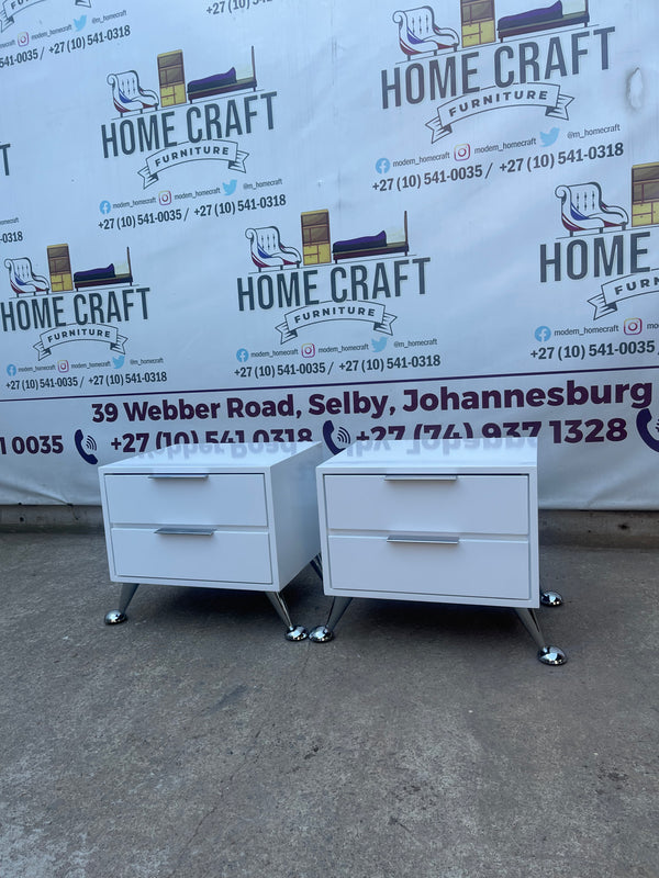 2 Drawer Pedestals With Flat Handles & Legs