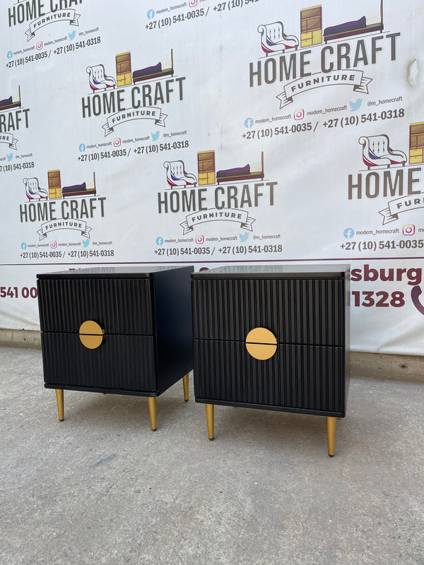 2 Drawer Pedestals With Moon Handles