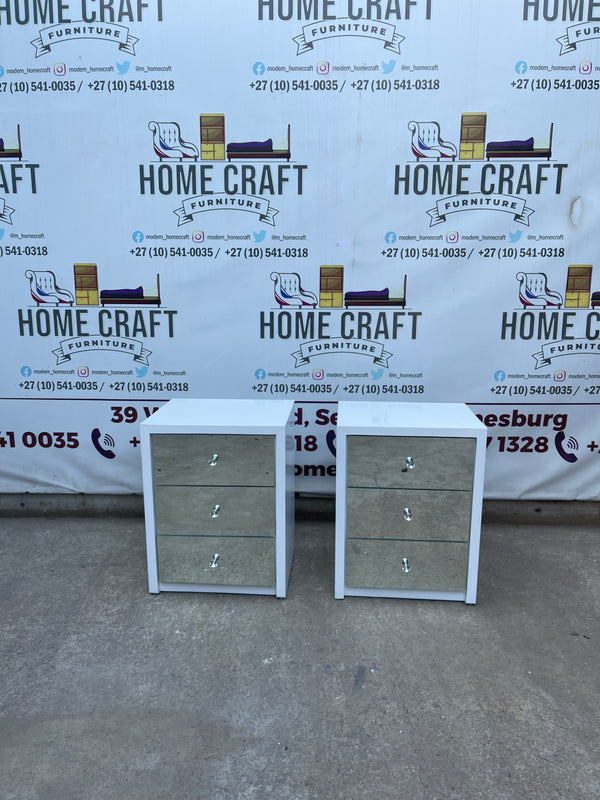 Rose - 3 Drawer Pedestals x 2 With Mirror Faces