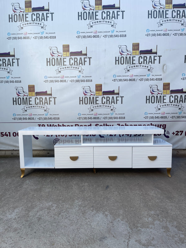 Left Sub Hoover Tv Stand - Half Moon Handles