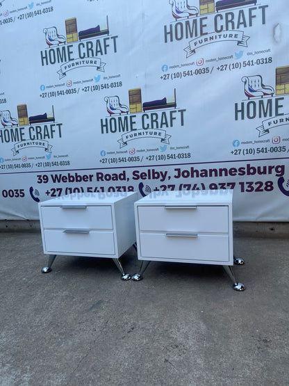2 Drawer Pedestals With Flat Handles & Legs