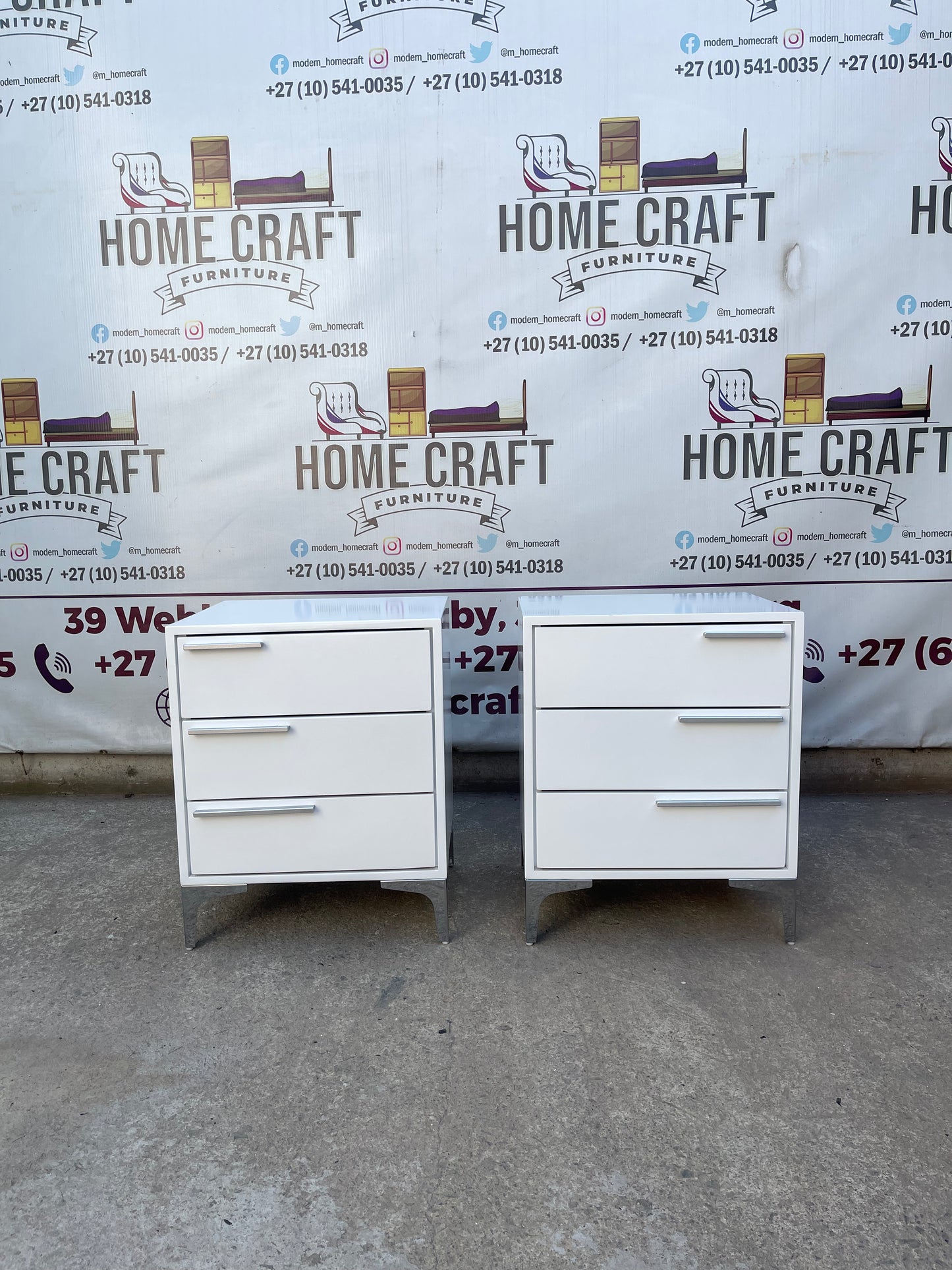 3 Drawer Pedestals With Solid Handles (Different Sizes)