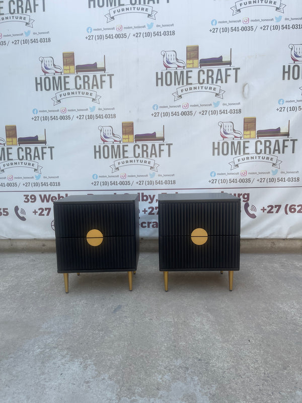 2 Drawer Pedestals With Moon Handles