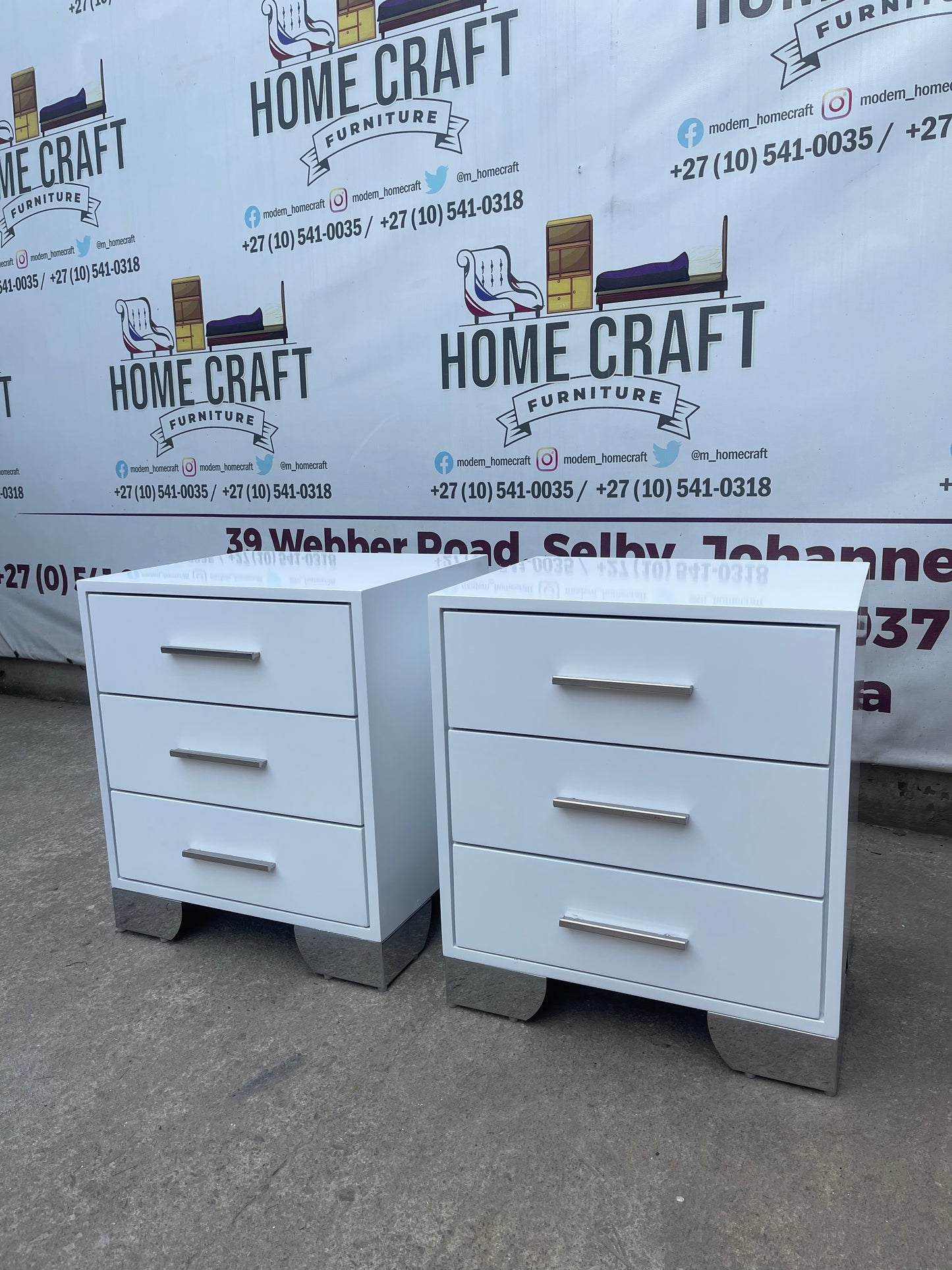 Lesego 3 Drawer Pedestals With Solid Handles
