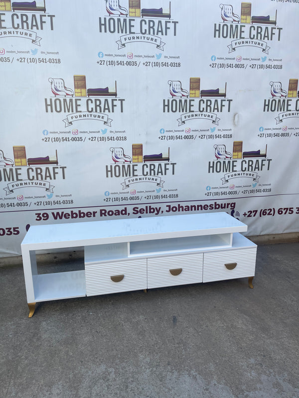 Left Sub Hoover Tv Stand - Half Moon Handles