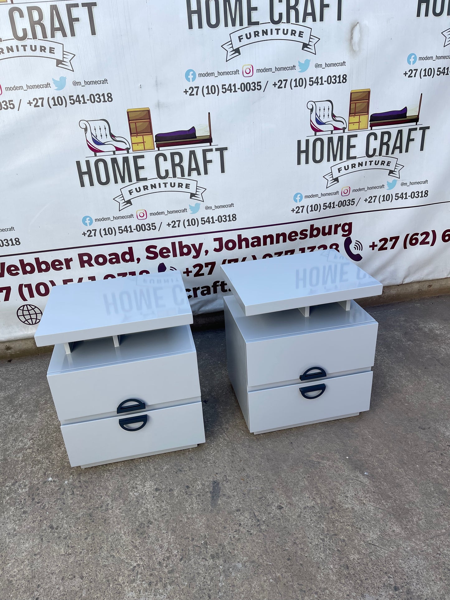 Wood Veranda 2 Drawer Pedestals With Moon Handles