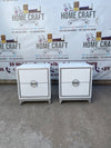 2 Drawer Pedestals With Moon Handles - Steel Face
