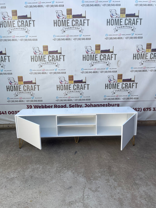 2 Door Tv Stand With Centre Shelf