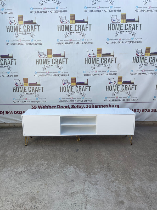 2 Door Tv Stand With Centre Shelf