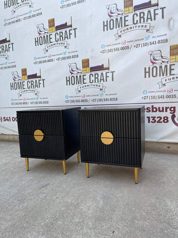 2 Drawer Pedestals With Moon Handles