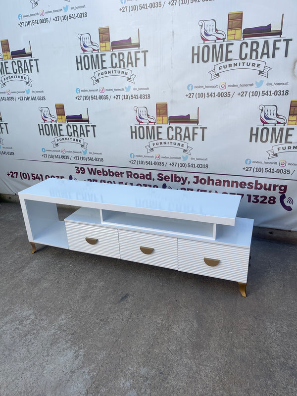 Left Sub Hoover Tv Stand - Half Moon Handles