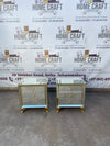 Face In - 3 Drawer Mirror Pedestals With Gold Studs
