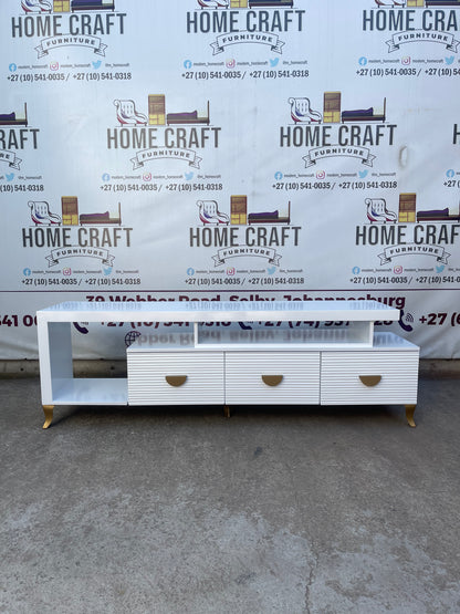 Left Sub Hoover Tv Stand - Half Moon Handles